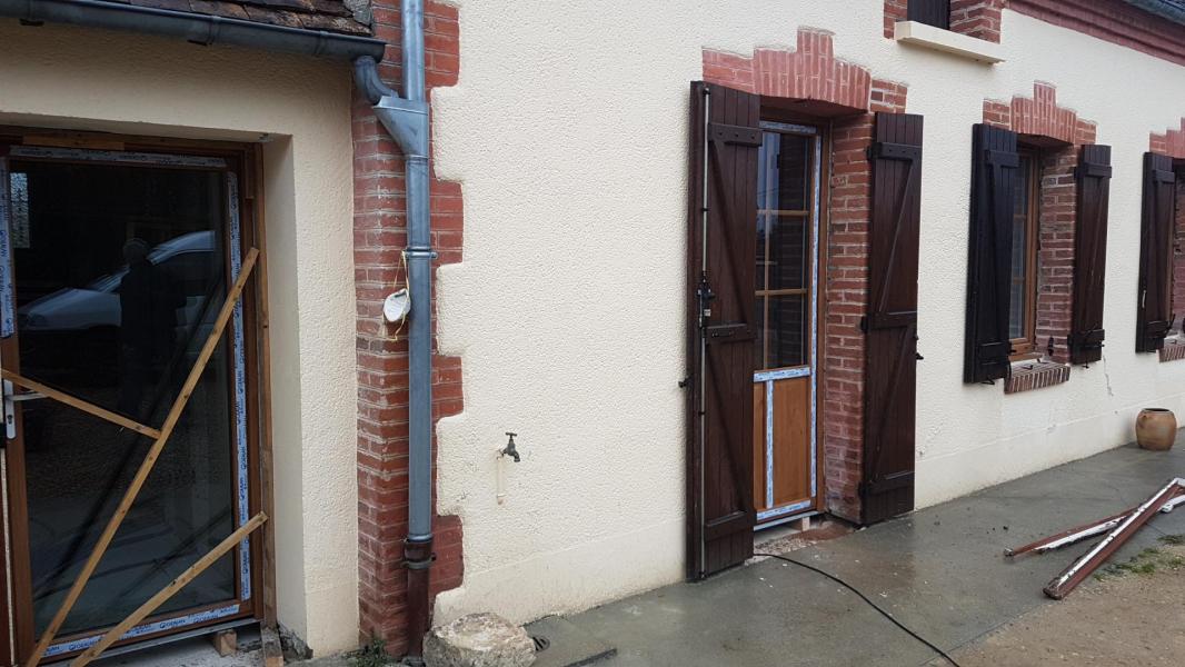 Porte pvc plaxe winchester exterieur blanc interieur veine